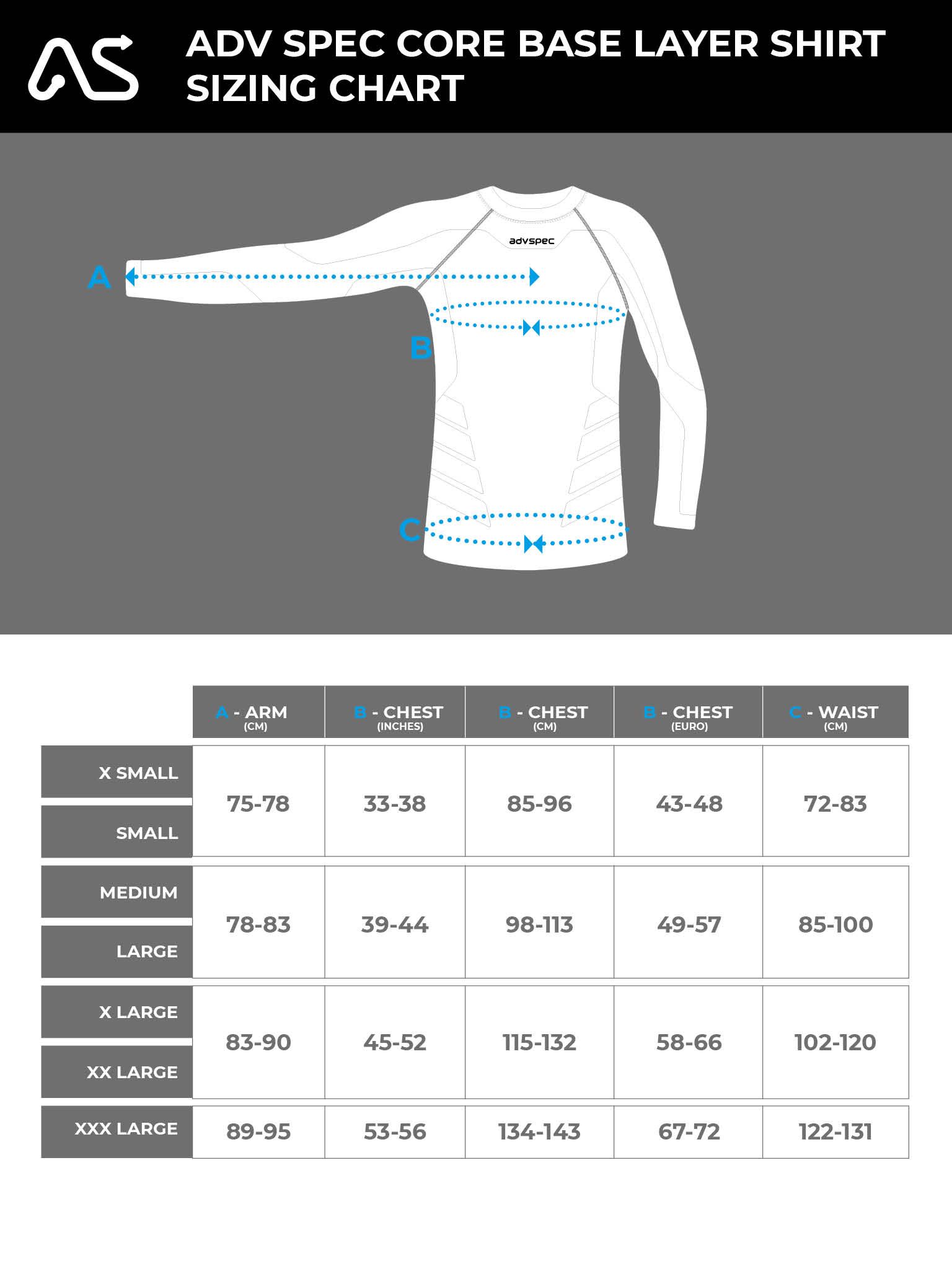 Adventure Spec | Clothing Sizing info